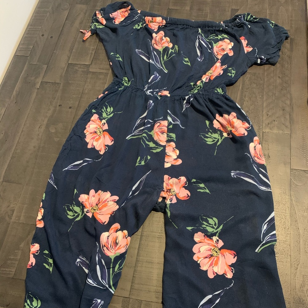 Navy floral jumpsuit